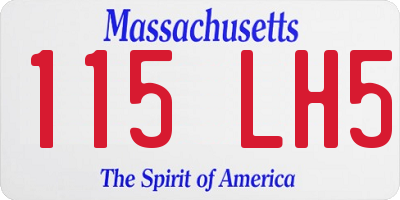 MA license plate 115LH5