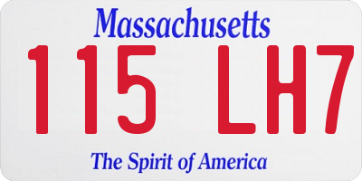 MA license plate 115LH7