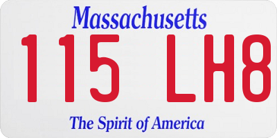 MA license plate 115LH8
