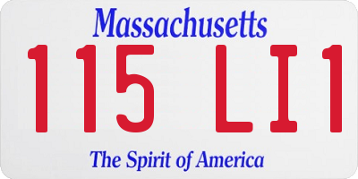 MA license plate 115LI1