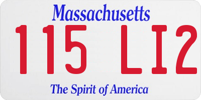 MA license plate 115LI2