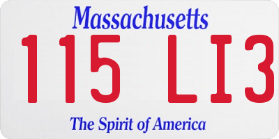 MA license plate 115LI3