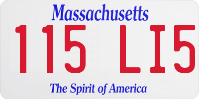MA license plate 115LI5