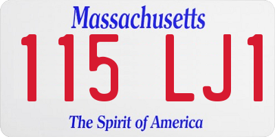 MA license plate 115LJ1