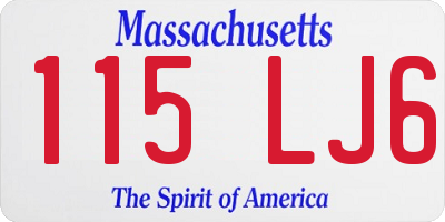 MA license plate 115LJ6