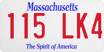MA license plate 115LK4