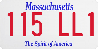 MA license plate 115LL1