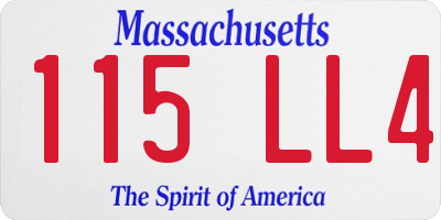 MA license plate 115LL4