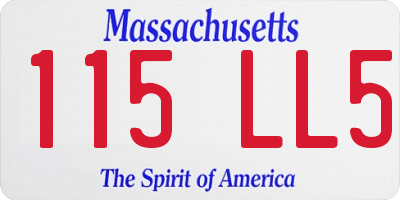 MA license plate 115LL5