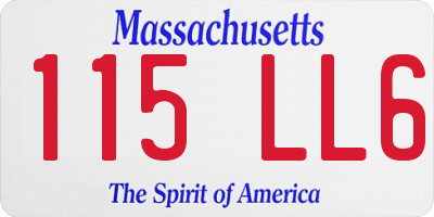 MA license plate 115LL6