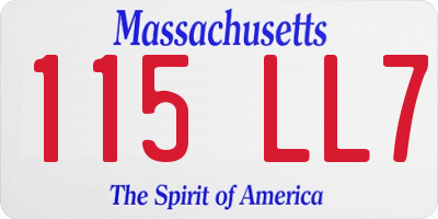 MA license plate 115LL7