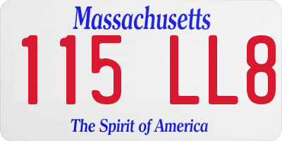 MA license plate 115LL8