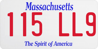 MA license plate 115LL9