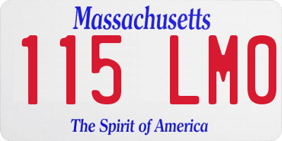 MA license plate 115LM0
