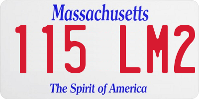 MA license plate 115LM2