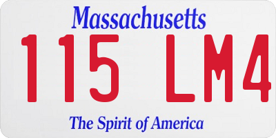 MA license plate 115LM4