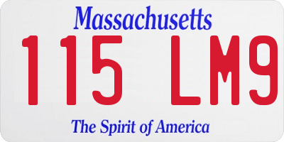 MA license plate 115LM9