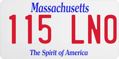 MA license plate 115LN0