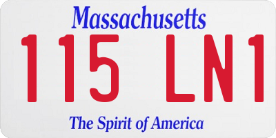 MA license plate 115LN1