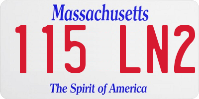 MA license plate 115LN2