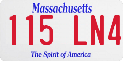 MA license plate 115LN4