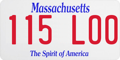 MA license plate 115LO0