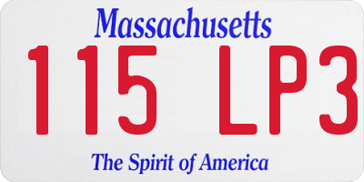 MA license plate 115LP3