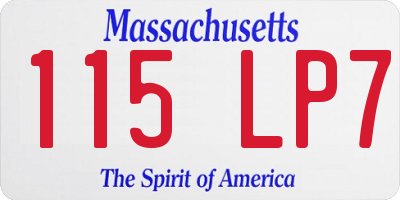 MA license plate 115LP7