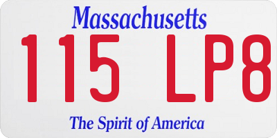 MA license plate 115LP8