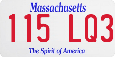 MA license plate 115LQ3