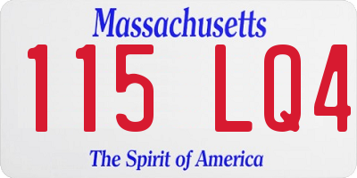 MA license plate 115LQ4