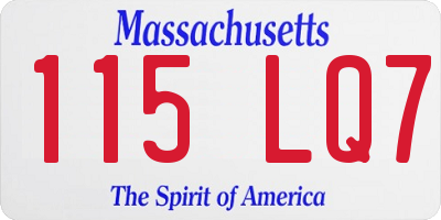 MA license plate 115LQ7