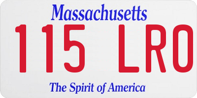 MA license plate 115LR0