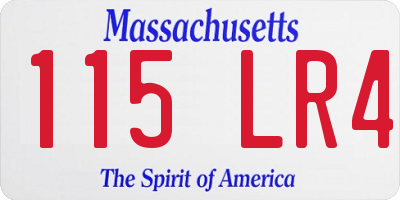 MA license plate 115LR4