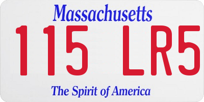 MA license plate 115LR5