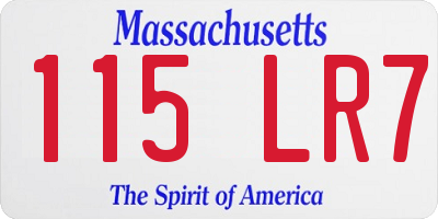 MA license plate 115LR7