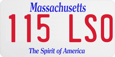 MA license plate 115LS0