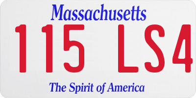 MA license plate 115LS4