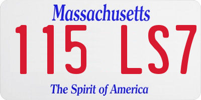 MA license plate 115LS7