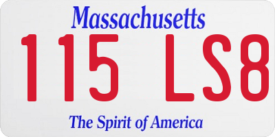 MA license plate 115LS8