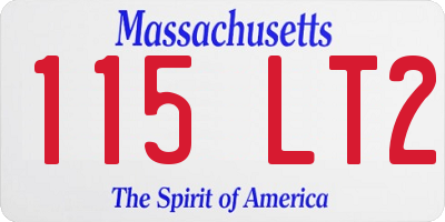 MA license plate 115LT2