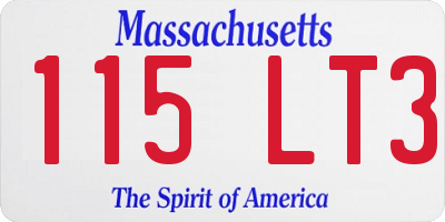 MA license plate 115LT3
