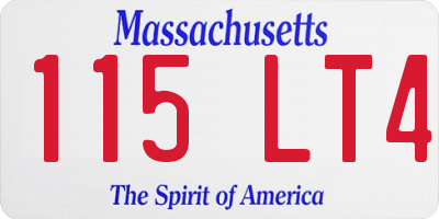 MA license plate 115LT4