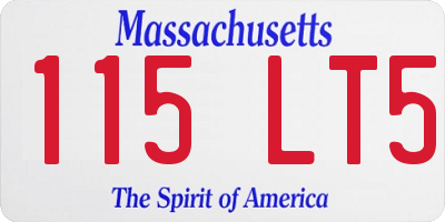 MA license plate 115LT5