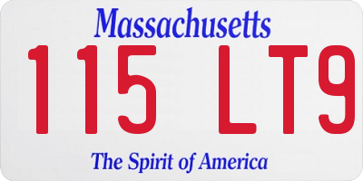 MA license plate 115LT9