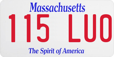 MA license plate 115LU0