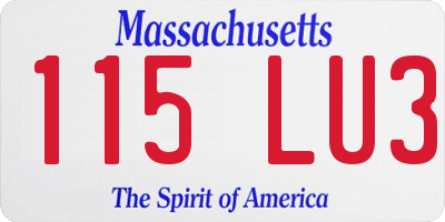 MA license plate 115LU3
