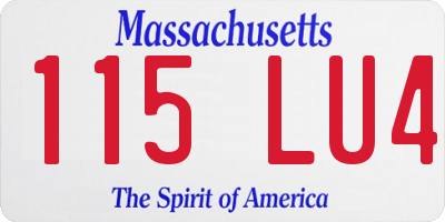 MA license plate 115LU4