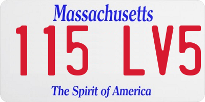 MA license plate 115LV5