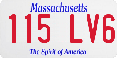 MA license plate 115LV6